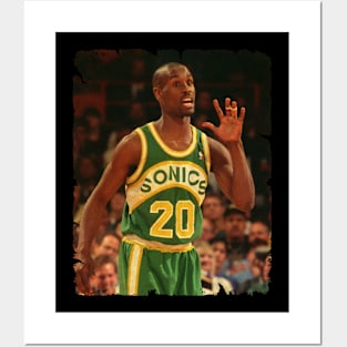 Gary Payton - Vintage Design Of Basketball Posters and Art